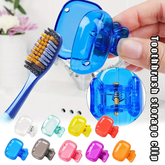 Portable Toothbrush Storage Clip Travel Essential Toothbrush Protective Cap  For Household Travel Hiking Camping Accessories