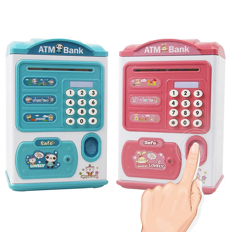 Money Box With Fingerprint Piggy Bank Electronic ATM Savings Box For Coins Cash Safe Large Coin Bank Password Lock For Children